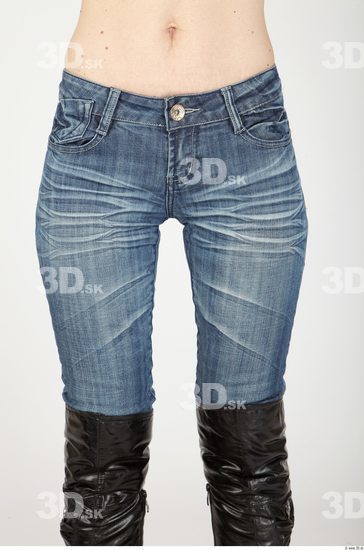 Thigh Whole Body Woman Casual Jeans Slim Studio photo references