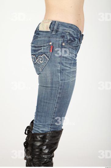 Thigh Whole Body Woman Casual Jeans Slim Studio photo references