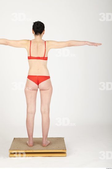 Whole Body Woman Animation references T poses Underwear Slim Studio photo references