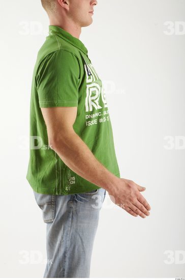 Arm Whole Body Man Animation references Casual Shirt T shirt Athletic Studio photo references