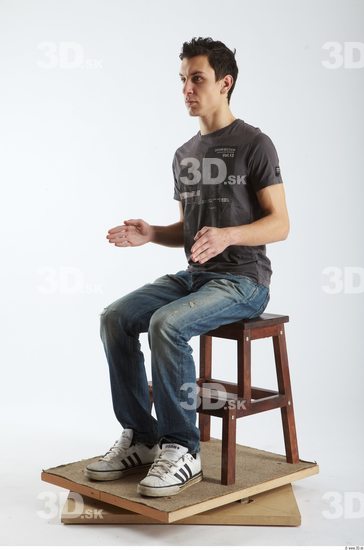 Whole Body Man Artistic poses White Casual Slim