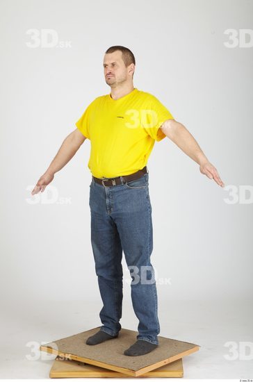Whole Body Man Animation references Casual Overweight Studio photo references