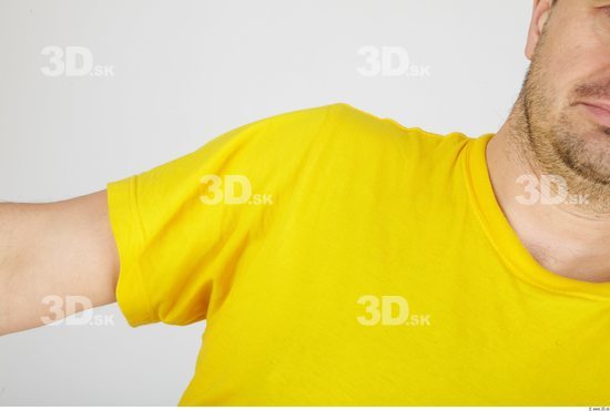 Arm Whole Body Man Animation references Casual Shirt T shirt Overweight Studio photo references