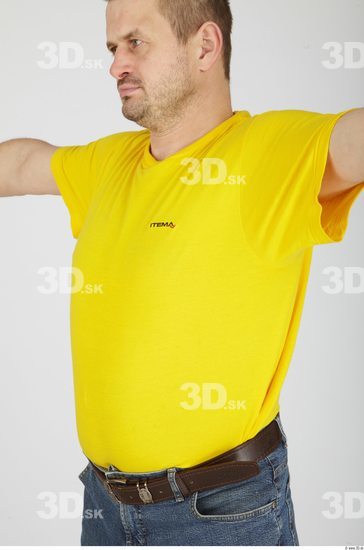 Upper Body Whole Body Man Animation references Casual Shirt T shirt Overweight Studio photo references