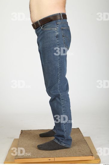 Leg Whole Body Man Animation references Casual Jeans Overweight Studio photo references