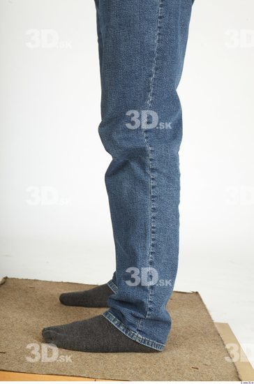 Calf Whole Body Man Animation references Casual Jeans Overweight Studio photo references