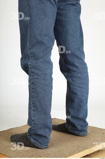 Calf Whole Body Man Animation references Casual Jeans Overweight Studio photo references