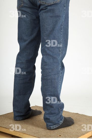 Calf Whole Body Man Animation references Casual Jeans Overweight Studio photo references