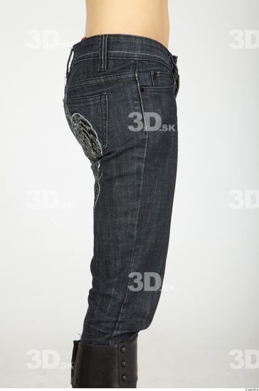 Thigh Whole Body Woman Casual Jeans Slim Studio photo references