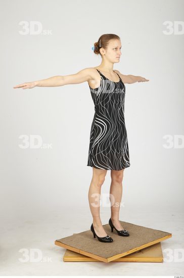 Whole Body Woman T poses Formal Dress Slim Studio photo references