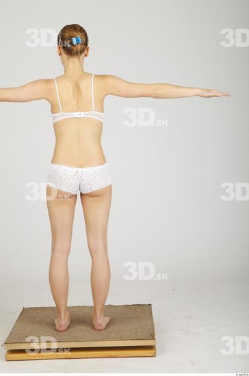 Whole Body Woman T poses Underwear Slim Studio photo references