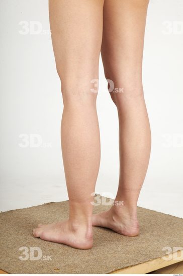 Calf Whole Body Woman Nude Slim Studio photo references