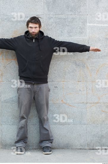 Whole Body Man T poses White Casual Athletic Bearded
