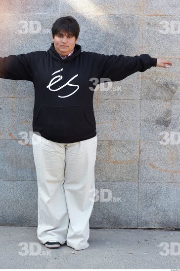 Whole Body Head Man Woman T poses White Casual Overweight Bald Street photo references