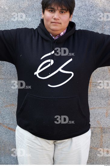 Upper Body Head Man Woman White Casual Sweatshirt Overweight Bald Street photo references