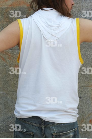 Upper Body Man White Casual Singlet Chubby