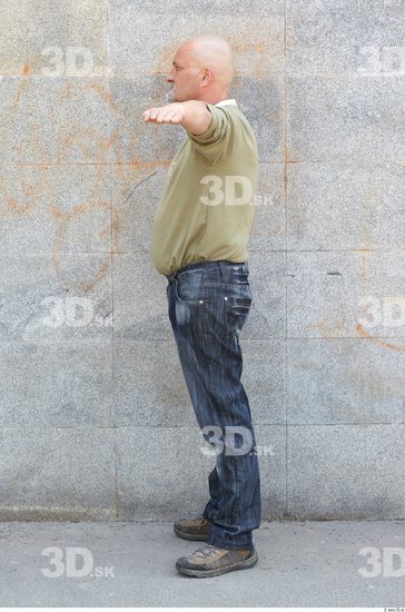 Whole Body Man T poses White Casual Chubby Bald