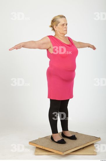 Whole Body Woman T poses Casual Overweight Studio photo references