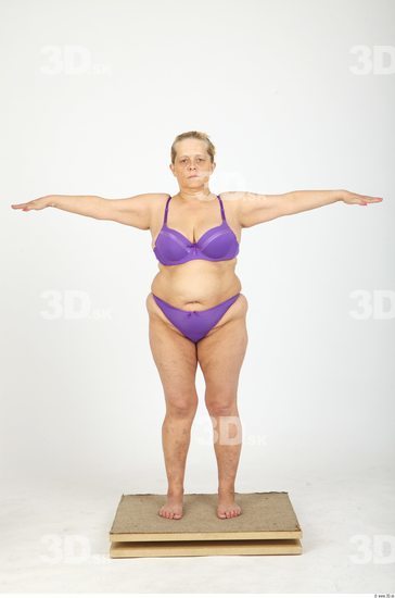 Whole Body Woman T poses Casual Underwear Overweight Studio photo references