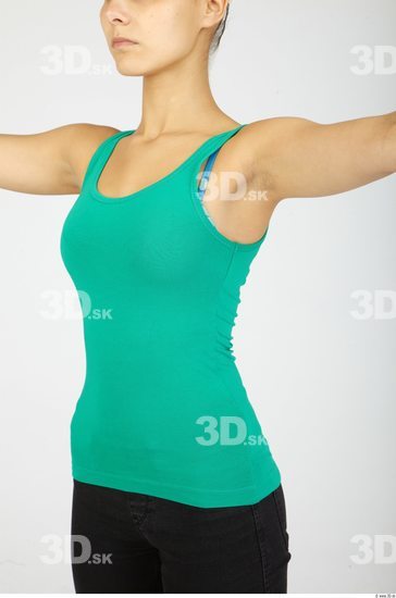 Upper Body Whole Body Woman Animation references Sports Singlet Slim Studio photo references