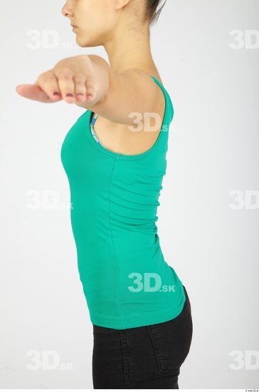 Upper Body Whole Body Woman Animation references Sports Singlet Slim Studio photo references