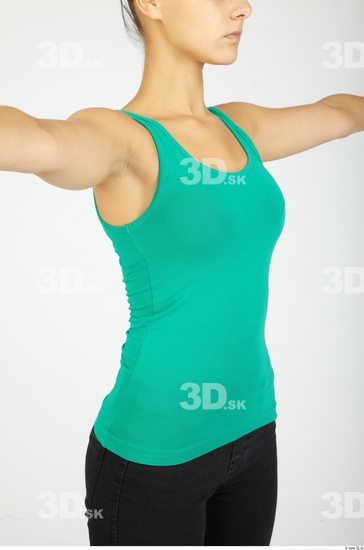 Upper Body Whole Body Woman Animation references Sports Singlet Slim Studio photo references