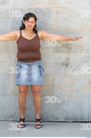 Whole Body Woman T poses White Casual Chubby