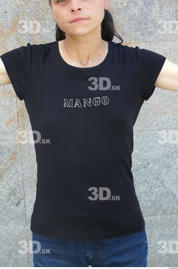 Upper Body Woman Casual T shirt Slim Street photo references