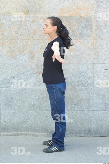 Whole Body Woman T poses Casual Slim Street photo references