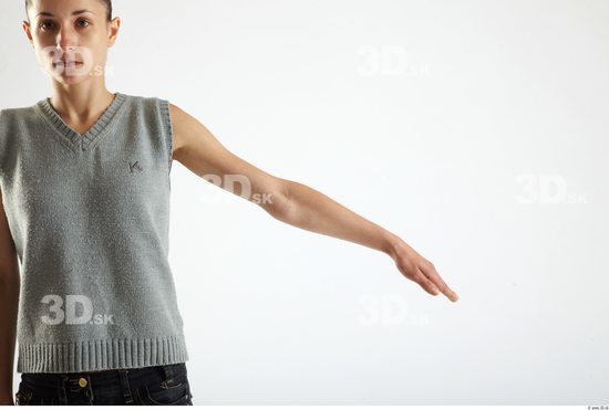 Arm Woman Animation references White Casual Vest Underweight