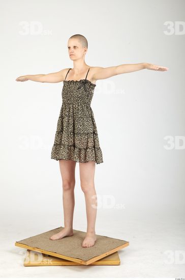 Whole Body Woman Animation references T poses Formal Dress Slim Bald Studio photo references