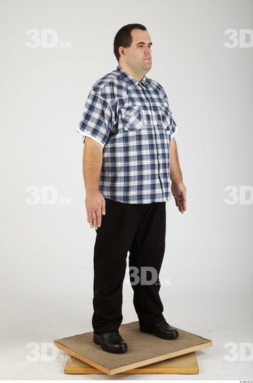 Whole Body Man Casual Overweight Studio photo references