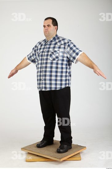 Whole Body Man Casual Overweight Studio photo references