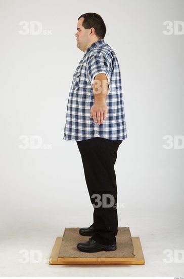 Whole Body Man Casual Overweight Studio photo references