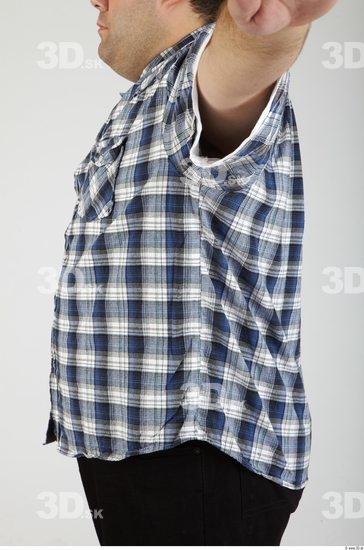 Upper Body Whole Body Man Casual Shirt Overweight Studio photo references