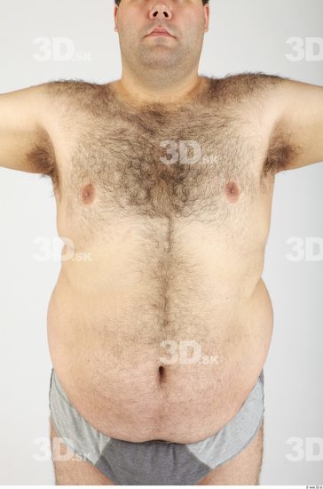 Upper Body Whole Body Man Hairy Nude Casual Overweight Studio photo references