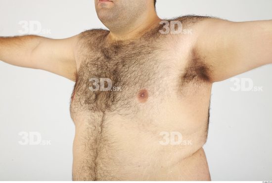 Chest Whole Body Man Hairy Nude Casual Overweight Studio photo references