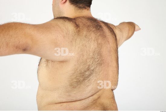 Whole Body Back Man Hairy Nude Casual Overweight Studio photo references