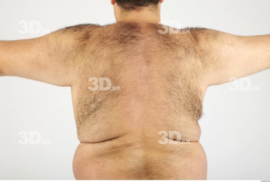 Whole Body Back Man Hairy Nude Casual Overweight Studio photo references