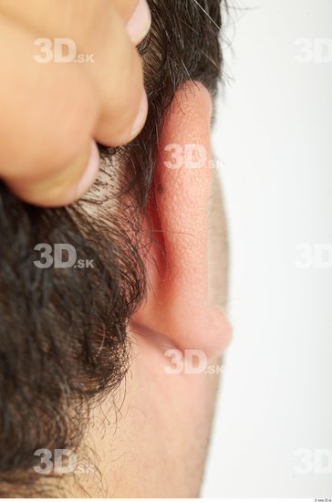 Ear Whole Body Man Casual Overweight Studio photo references