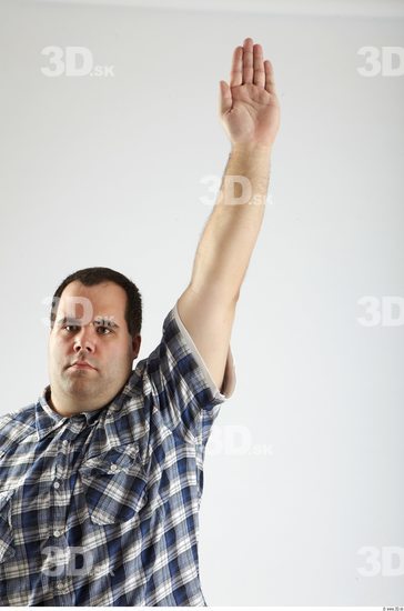 Arm Man Animation references White Casual Shirt Overweight