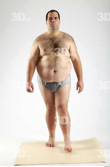 Whole Body Man Animation references White Hairy Underwear Pants Overweight