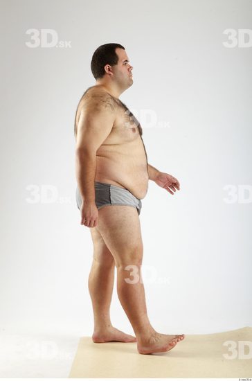 Whole Body Man Animation references White Hairy Underwear Pants Overweight