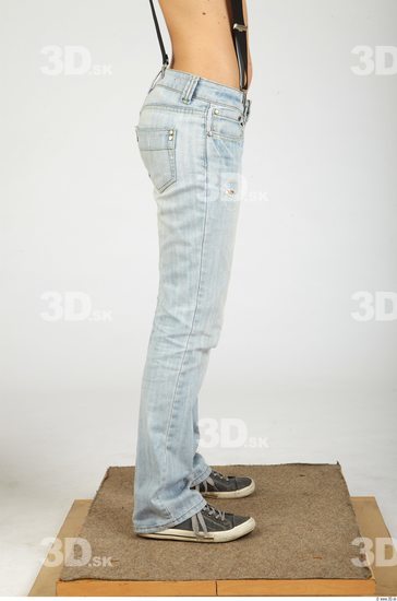 Leg Whole Body Woman Casual Jeans Slim Studio photo references