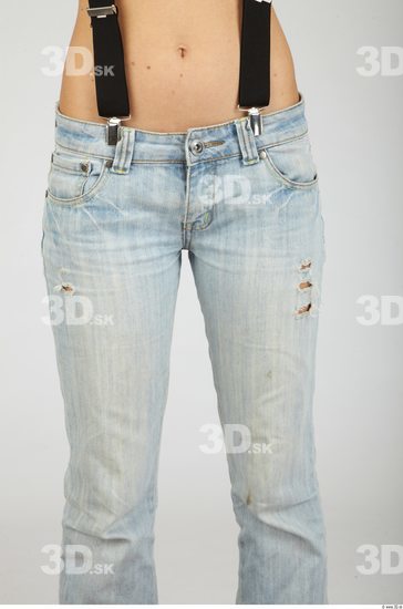 Thigh Whole Body Woman Casual Jeans Slim Studio photo references