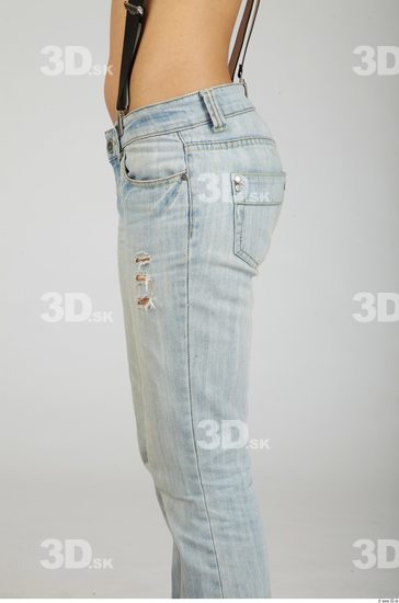 Thigh Whole Body Woman Casual Jeans Slim Studio photo references