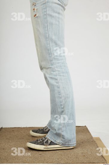 Calf Whole Body Woman Casual Jeans Slim Studio photo references