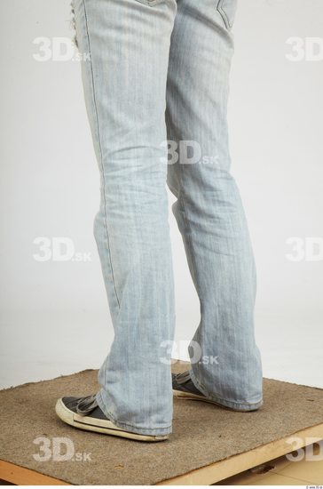 Calf Whole Body Woman Casual Jeans Slim Studio photo references