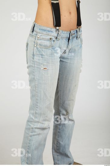 Thigh Whole Body Woman Casual Jeans Slim Studio photo references