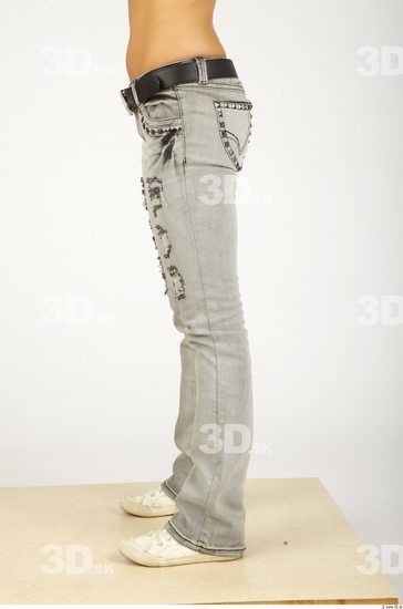 Leg Whole Body Woman Animation references Casual Jeans Slim Studio photo references